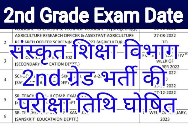 2nd Grade Sanskrit Edu Dept Exam Date